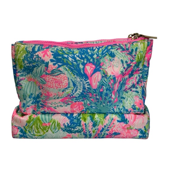 Lily Pulitzer “Fish My Wish” Trifold Make Up Bag. - Picture 3 of 9